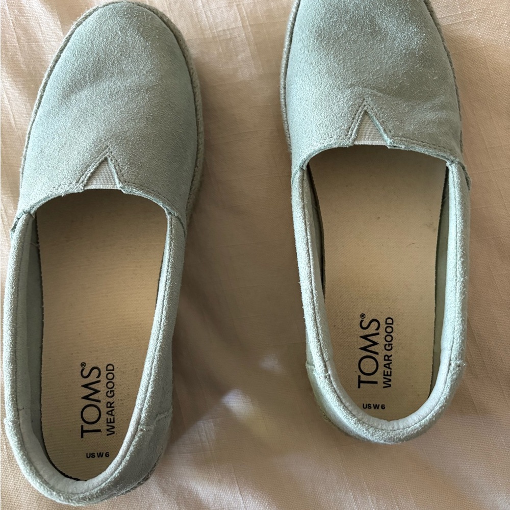 TOMS Mint Green Casual Slip-Ons